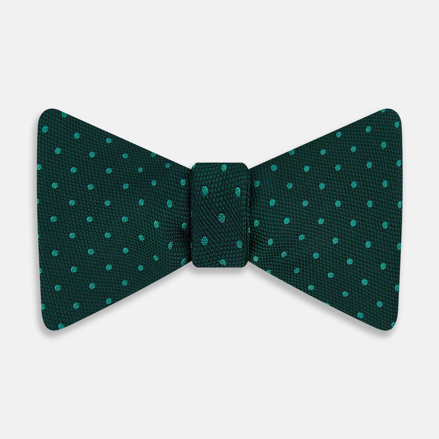 Dark Green and Navy Micro Dot Silk Bow Tie