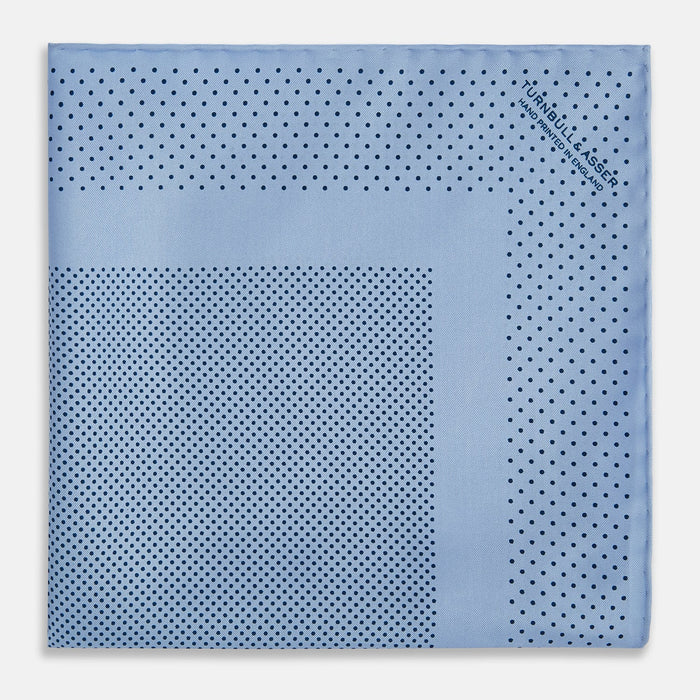 Pale Blue Dot Silk Pocket Square Image 2
