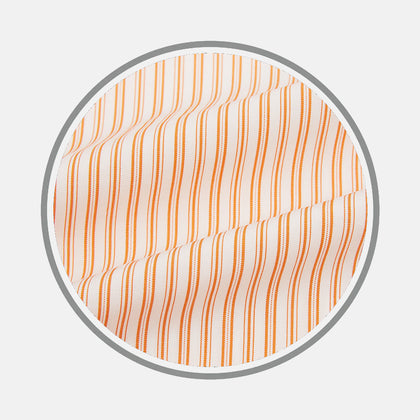 ORANGE TICKING STRIPE FABRIC