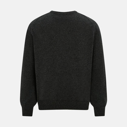 Dark Grey Cashmere Round Neck Jumper Image 2