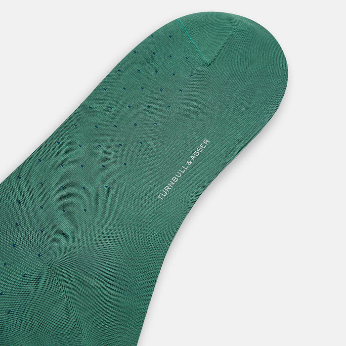 Forest Green/Navy Dot Mid-Length Socks Image 2