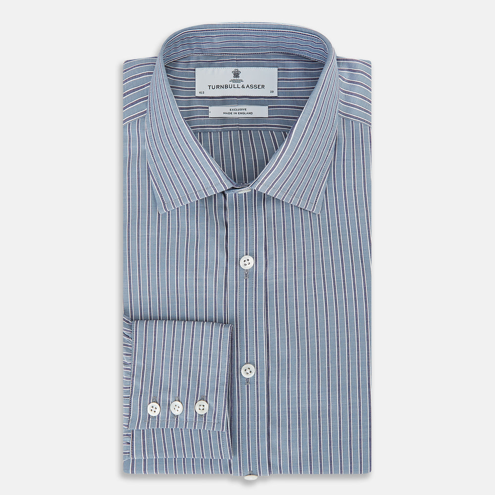 Steel Grey Ticking Stripe Mayfair Shirt