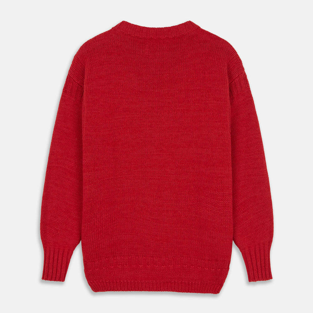 Red Lewis Guernsey Knitted Jumper