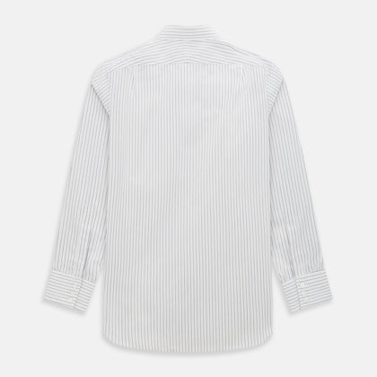 Midnight Blue and Red Ticking Stripe Mayfair Shirt Image 2