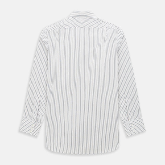 Midnight Blue and Red Ticking Stripe Mayfair Shirt Image 2