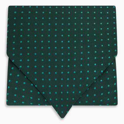 Blue and Forest Green Micro Dot Silk Cravat Image 4