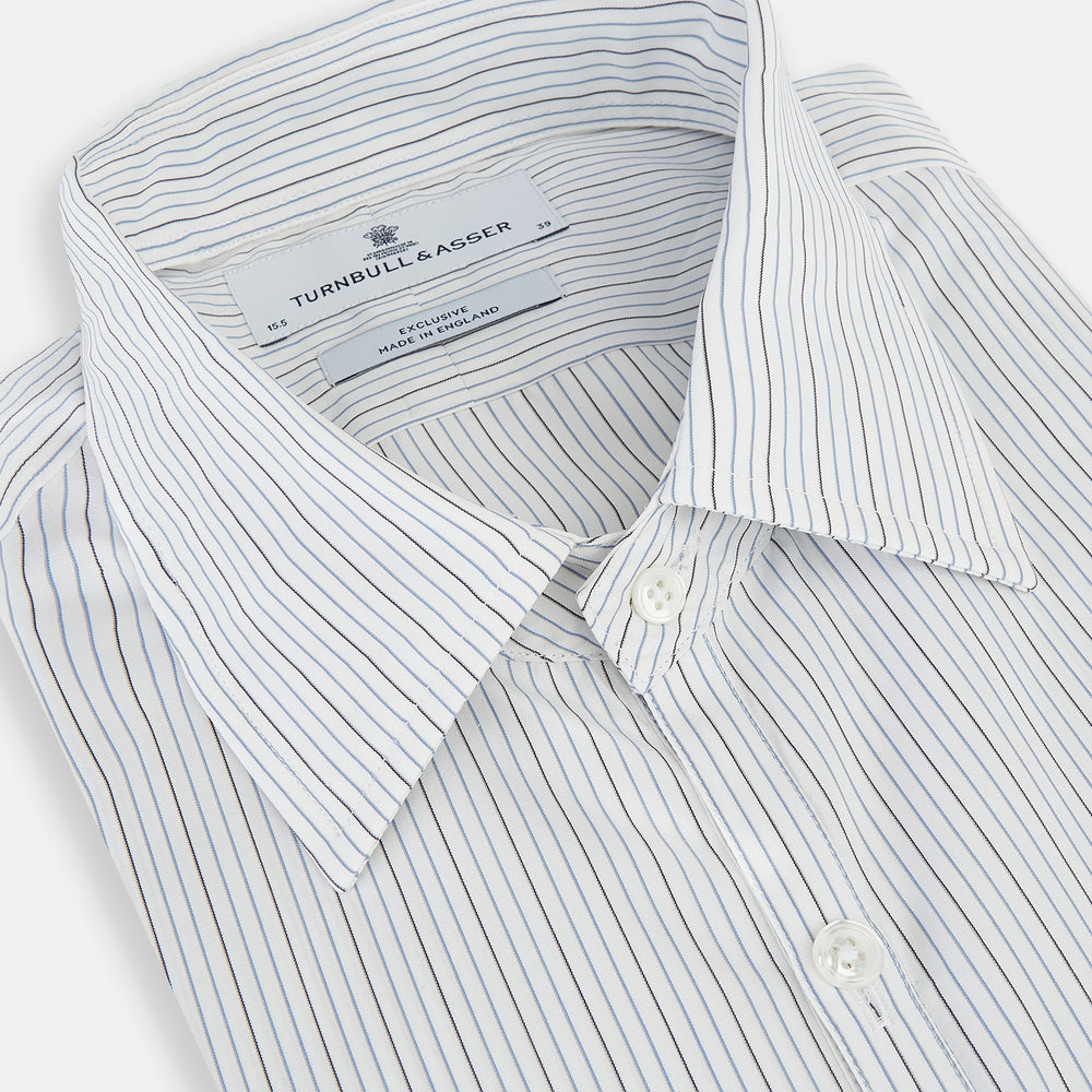 Grey and Blue Pinstripe Westminster Shirt