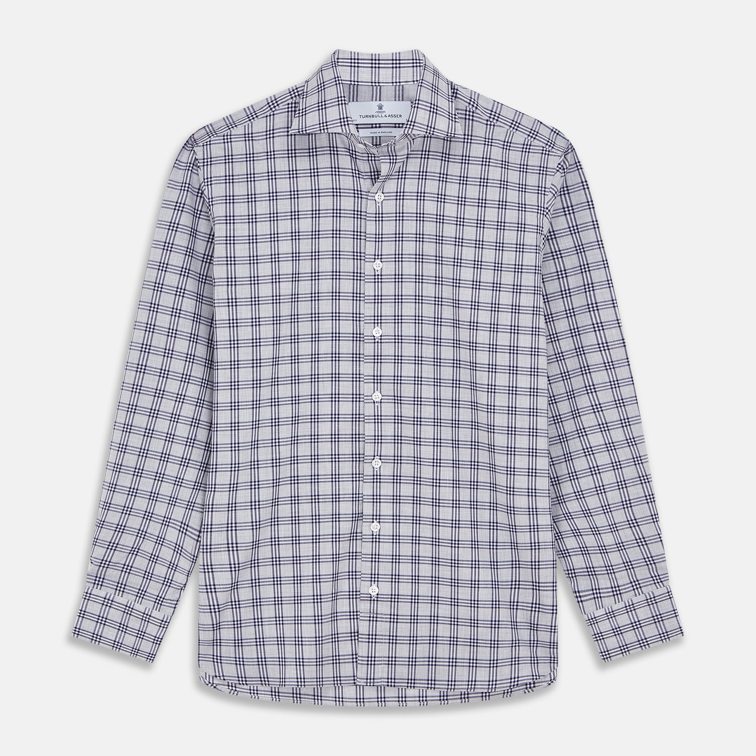 Grey Multi Check Cotton Tailored Fit Shelton Shirt – Turnbull & Asser