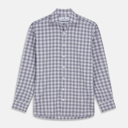 Grey Multi Check Cotton Tailored Fit Shelton Shirt