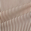 View 8 of product The Burgundy Halo Stripe Westminster Shirt by Turnbull & Asser features long sleeves, a button-up front, a Westminster collar, and thin vertical brown and white stripes, shown on a plain white background.