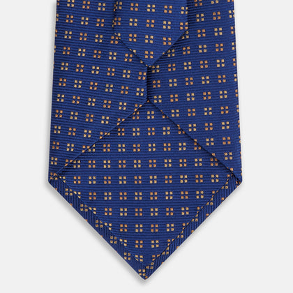 Bronze and Blue Multi Dot Silk Tie Image 2