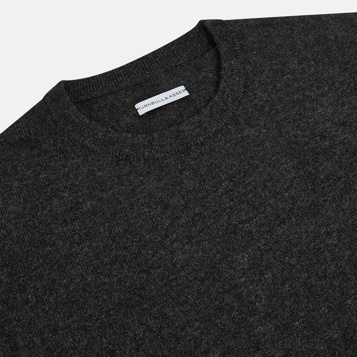 Dark Grey Cashmere Round Neck Jumper Image 1