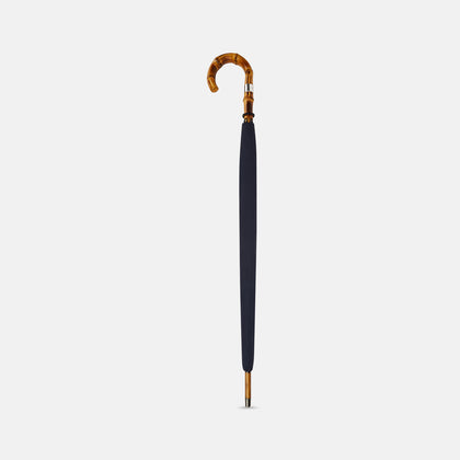 Navy Umbrella with Whangee Crook Handle