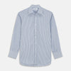 Blue and White Stripe Cotton Regular Fit Mayfair Shirt