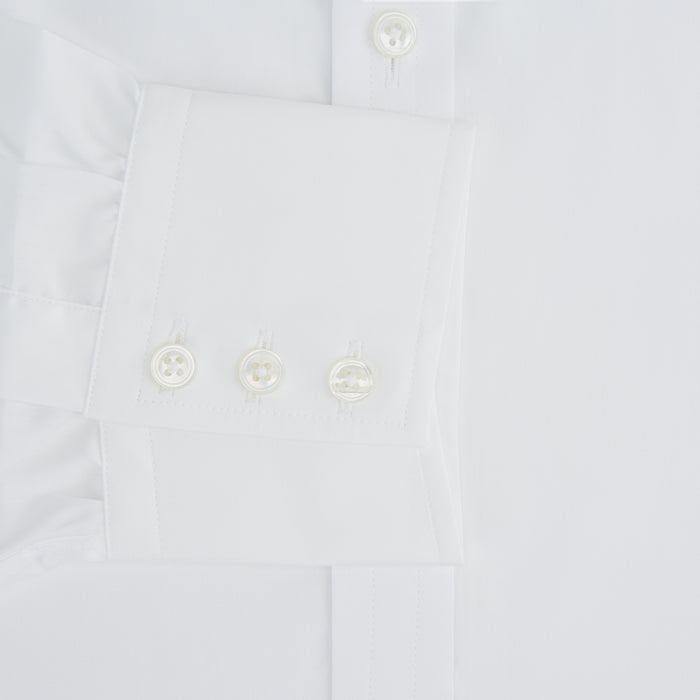 White Sea Island Quality Cotton Shirt with T&A Collar and 3-Button Cuffs Image 3