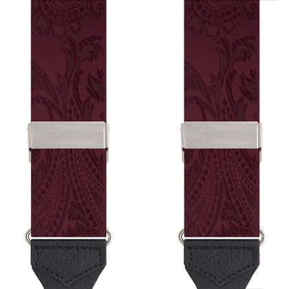 Burgundy Paisley Adjustable Silk Braces Image 1