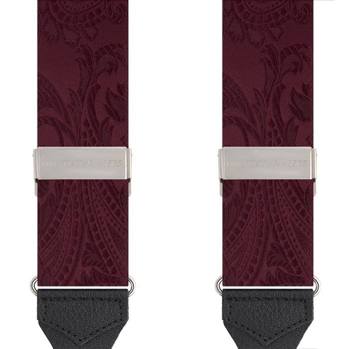 Burgundy Paisley Adjustable Silk Braces Image 1