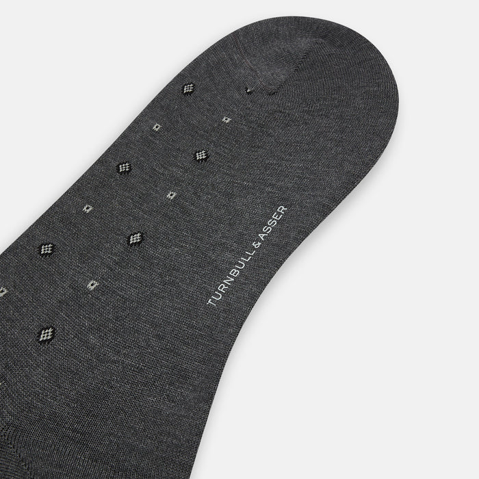 Grey Patterned Mid-Length Socks Image 2