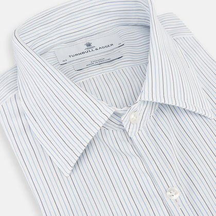 Pale Blue and Navy Pinstripe Westminster Shirt