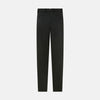 View 3 of product The Forest Green Henry B Trousers by Turnbull & Asser feature a minimalist straight-leg design in a wool/cashmere blend with belt loops and button closure, shown against a plain white background.