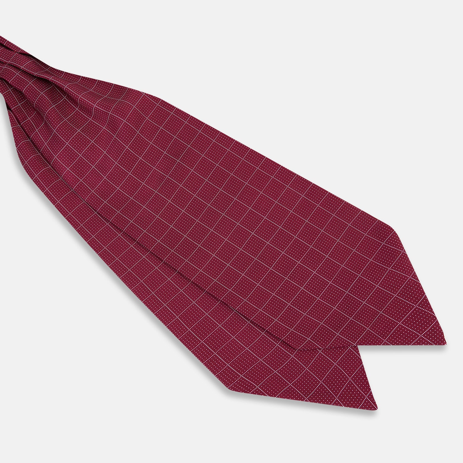 Image 3 of product Burgundy Dotted Check Pattern Printed Silk Cravat
