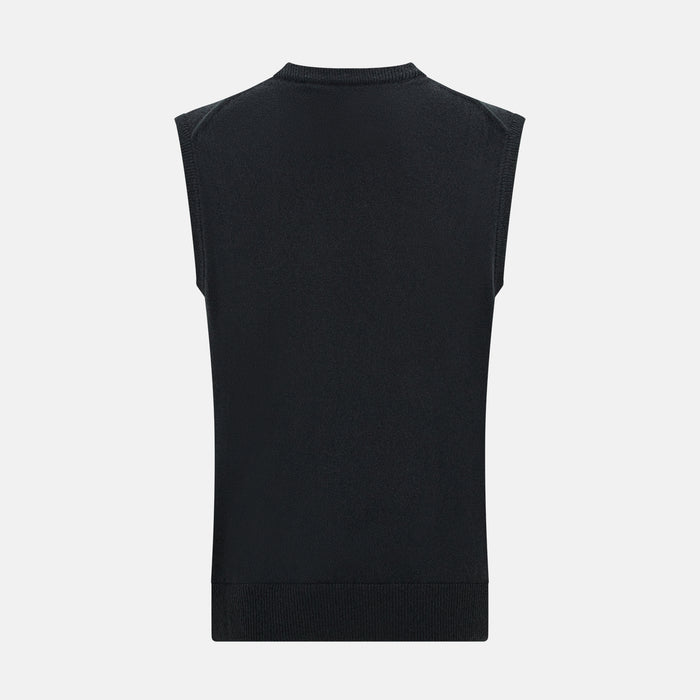 Dark Green Cashmere Round Neck Vest Image 2
