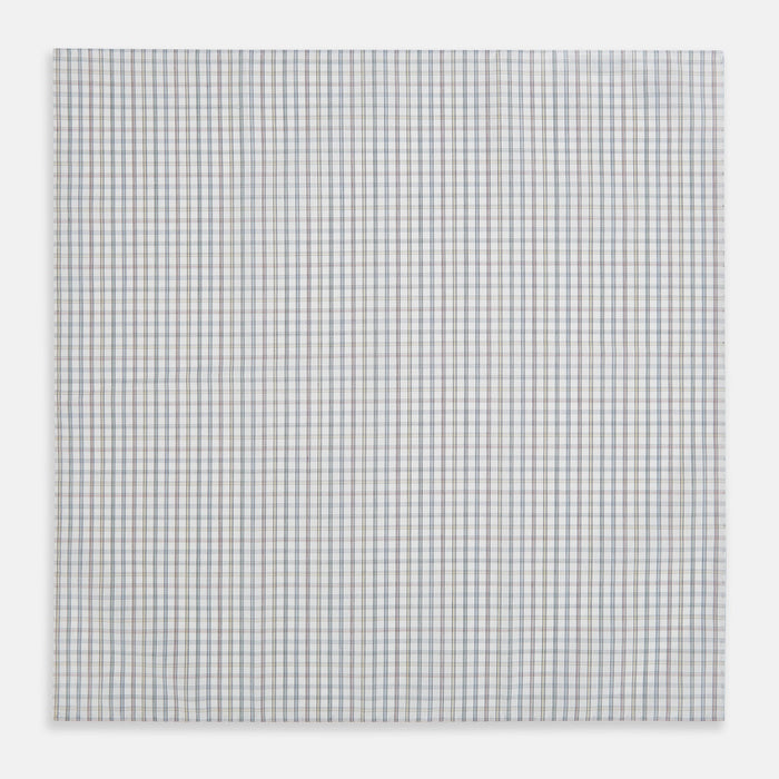 Sky Blue Multi Graph Check Hand-Rolled Handkerchief Image 2