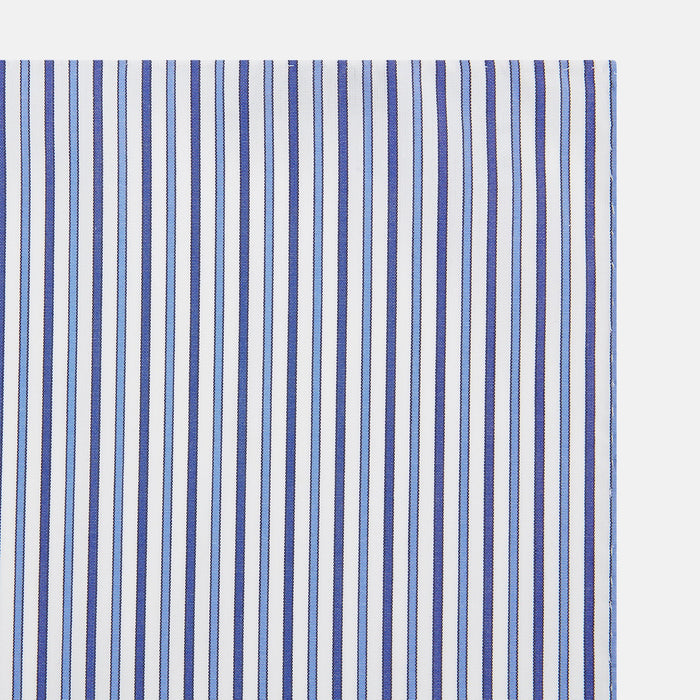 NAVY AND BLUE MULTI STRIPE HANDKERCHIEF Image 1