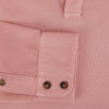View 4 of product A Turnbull & Asser Red Rugby Polo Shirt with long sleeves, a collared neckline, v-neck opening, and no buttons is laid flat on a white background.