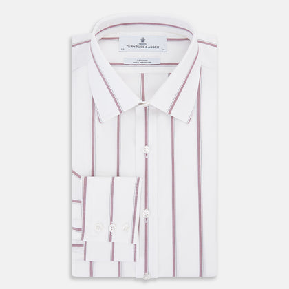 Wine Track Stripe Mayfair Shirt Image 4