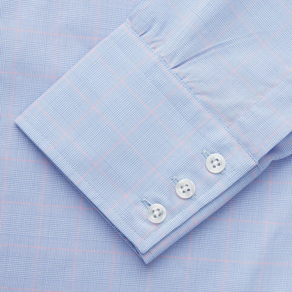 Blue and Pink Prince of Wales Check Belgravia Shirt Image 2