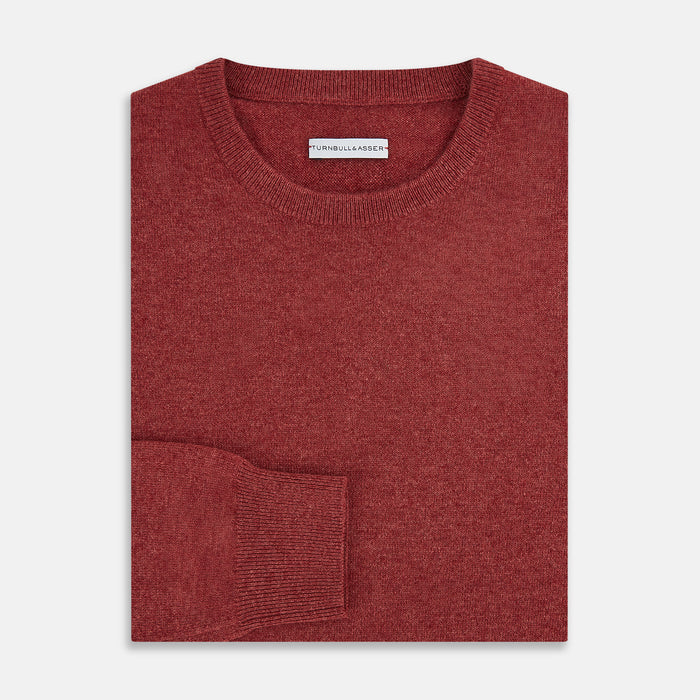 Crimson Red Cashmere Round Neck Jumper Image 3
