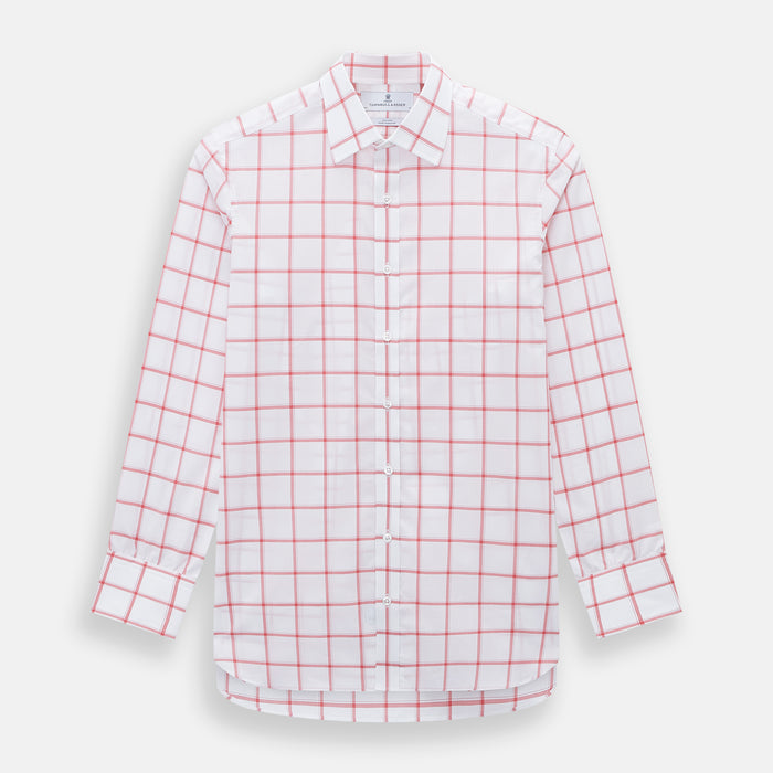 Coral Grid Check Mayfair Shirt