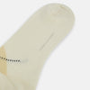View 3 of product A single Turnbull & Asser White Wool Check Mid-Length Sock, featuring a subtle check pattern in tan, cream, and light brown shades, is displayed on a plain white background.