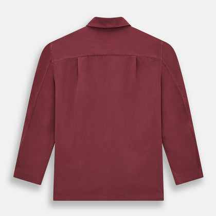 Burgundy Silk Pyjama Set Image 4