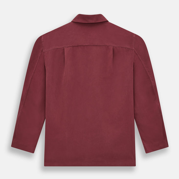 Burgundy Silk Pyjama Set Image 4