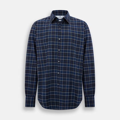 Navy and White Check Windsor Shirt