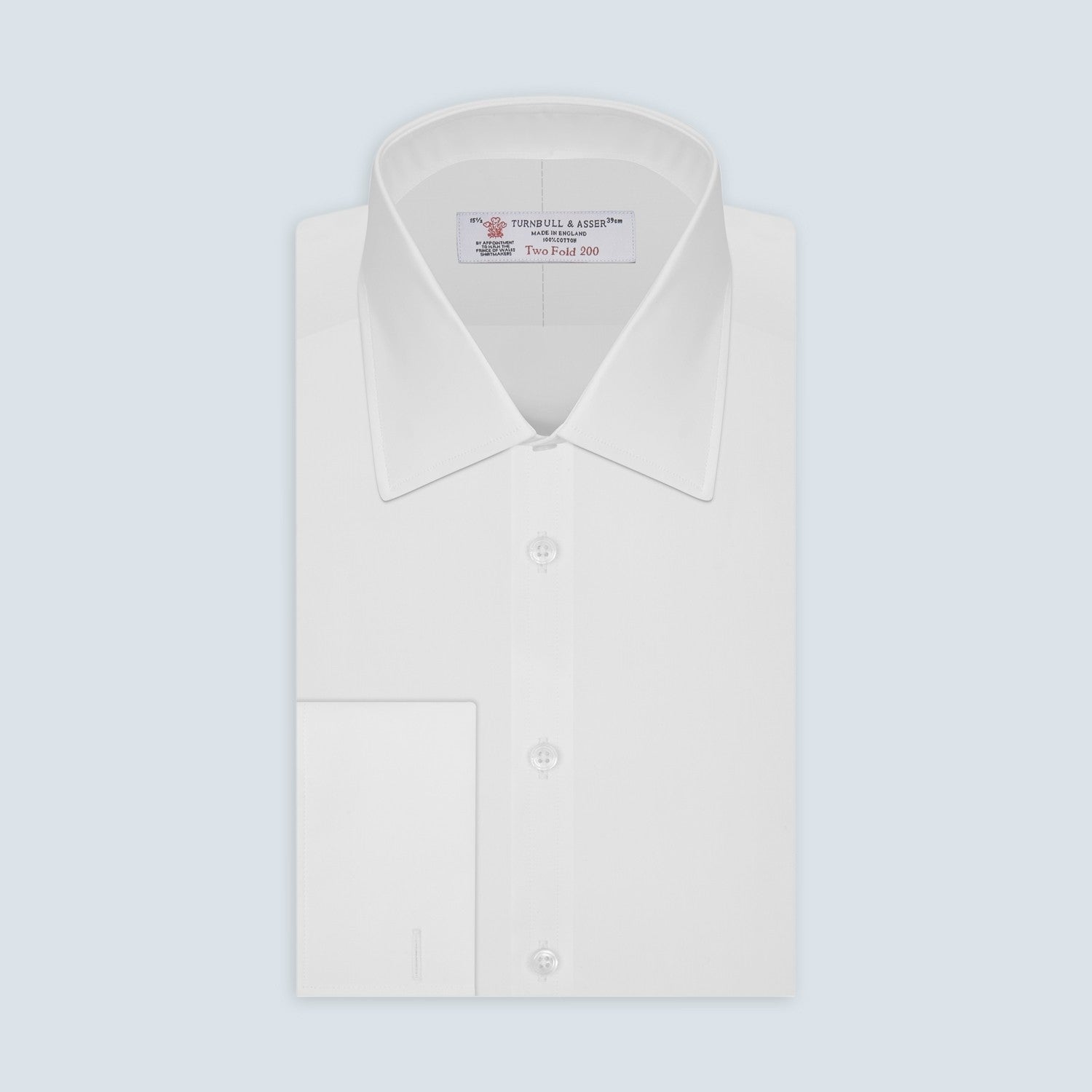 View 2 of product A round frame with a light gray border surrounds the White Two-Fold 200 Cotton Fabric by Turnbull & Asser, featuring a plain white surface with subtle texture and soft shading variations.