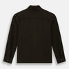 View 3 of product The Turnbull & Asser Dark Chocolate Greenwich Knitted Overshirt is crafted from Italian wool, with a classic collar, two flap chest pockets, and a concealed button front—offering a sleek cardigan alternative. Shown on a white background.