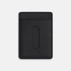 View 2 of product A navy Italian leather two-slot card case with minimal stitching and silver TURNBULL & ASSER text at the bottom center, shown on a plain white background—the perfect minimalist accessory.