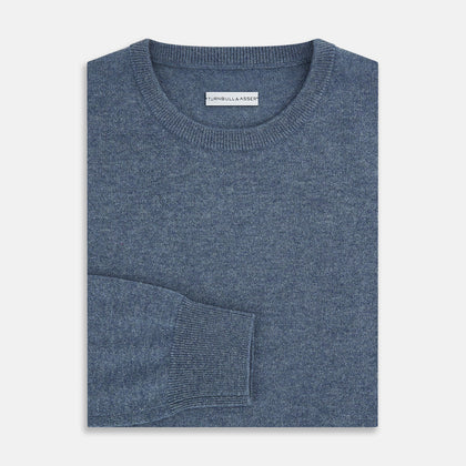 Pacific Blue Cashmere Round Neck Jumper Image 3