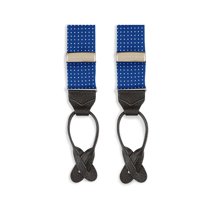 Royal Blue Small Spot Adjustable Silk Braces Image 5