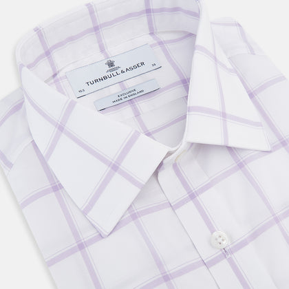 Lilac Grid Check Mayfair Shirt