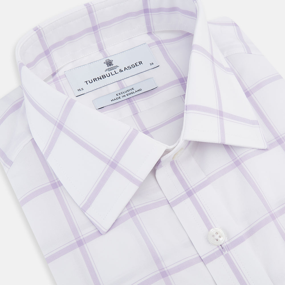 Lilac Grid Check Mayfair Shirt