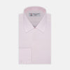 Pink Herringbone Superfine Cotton Shirt with T&A Collar and 3-Button Cuffs