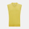 Canary Yellow Cashmere V-Neck Vest