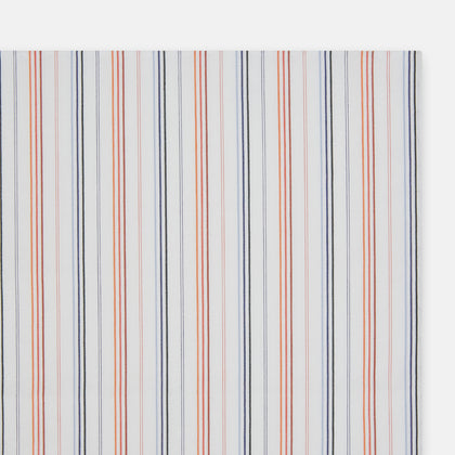 Hand Rolled Orange and Blue Multi Stripe Handkerchief