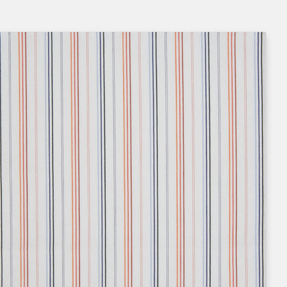 Hand Rolled Orange and Blue Multi Stripe Handkerchief