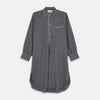 View 1 of product The Turnbull & Asser Black Multi Check Cotton Blend Sussex Nightshirt features a long sleeve, knee-length design with front buttons, a pointed collar, and chest pocket—ideal for those who love luxury sleepwear.