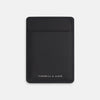View 1 of product A navy Italian leather two-slot card case with minimal stitching and silver TURNBULL & ASSER text at the bottom center, shown on a plain white background—the perfect minimalist accessory.